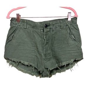 FREE PEOPLE Shorts Green Cut Off Daisy Dukes Hot Shorties Frayed Women’s Size 10